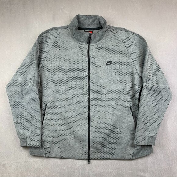 Nike Mens Sweater 2XL Gray Camo Full Zip Tech Fleece Jacket GX 1.0 886172-091 - Picture 1 of 9